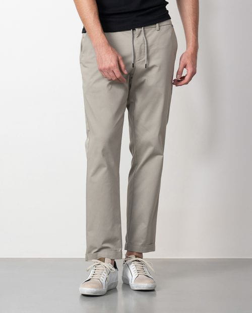 Etiem Pantalón Con Cordón Y Goma En La Cintura Hecho En Un Algodón Técnico Elástico