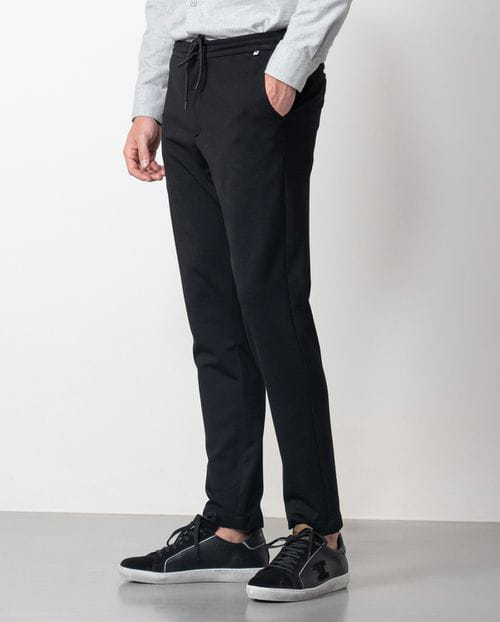 Etiem Pantalón De Punto "jogging" En Algodón Mezcla Elástico Con Cordón Y Goma En La Cintura