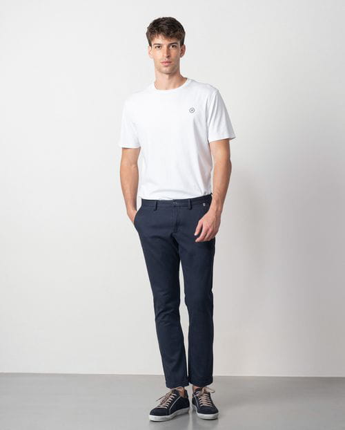 Etiem Pantalón sport extra-slim en diagonal de algodón elástico