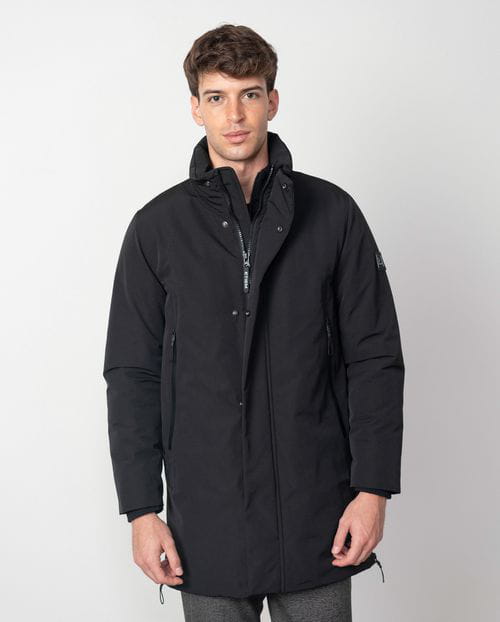 Etiem Parka Acolchada De Cuello Tira `tipo Trench´ Con Cremalleras Waterproof