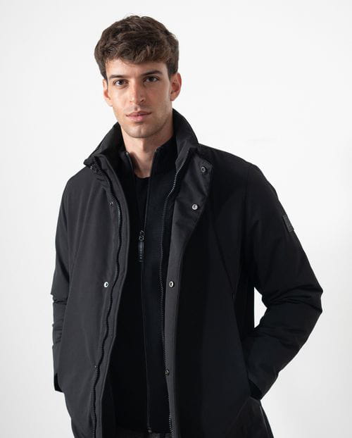 Etiem Parka Acolchada De Cuello Tira `tipo Trench´ Con Cremalleras Waterproof