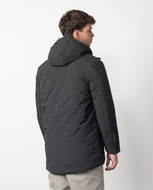 Etiem Parka De Capucha Desmontable En Tejido Técnico Elástico Water Repellent