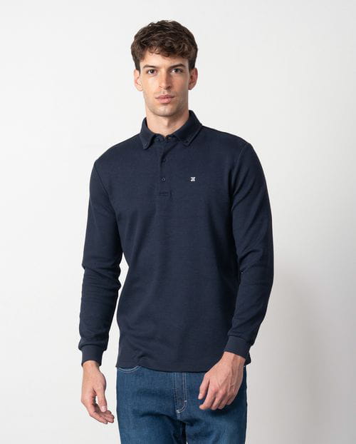 Etiem Polo camisero de botones en punto de estructura