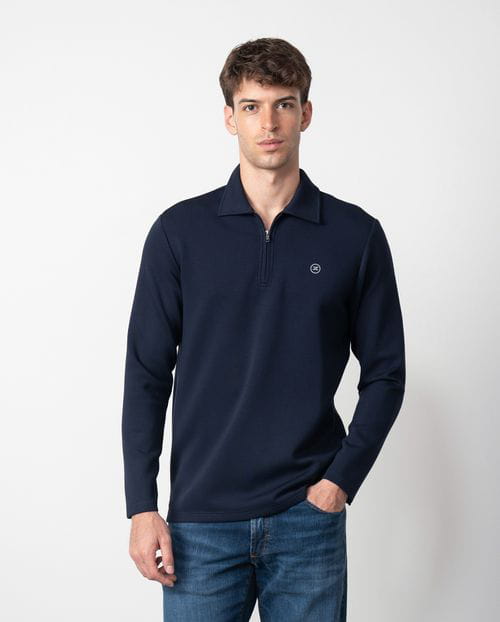 Etiem Polo Camisero De Cremallera En Punto Fino De Foam
