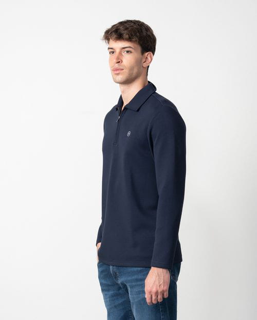 Etiem Polo Camisero De Cremallera En Punto Fino De Foam