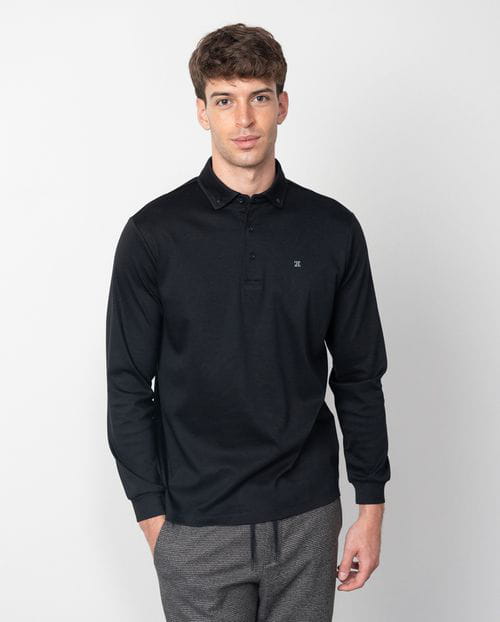 Etiem Polo cuello camisero de botones en punto liso mercerizado