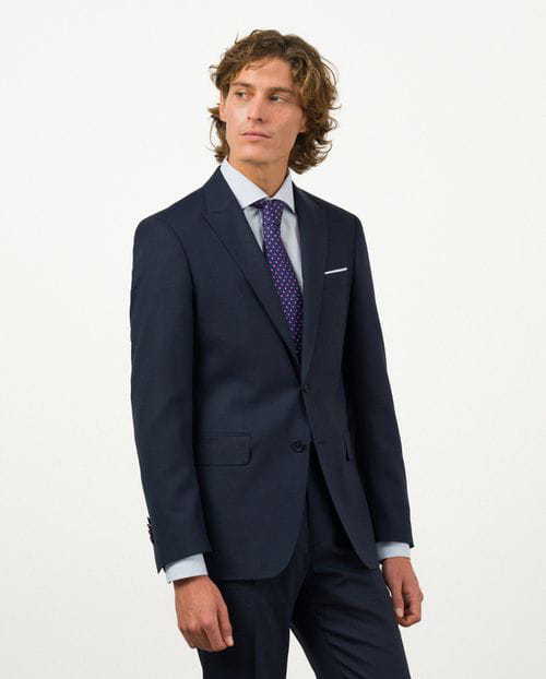 Etiem Traje Slim Fit En Microestructura Bicolor De Lana Mezcla