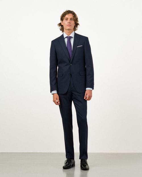 Etiem Traje slim fit en microestructura bicolor de lana mezcla