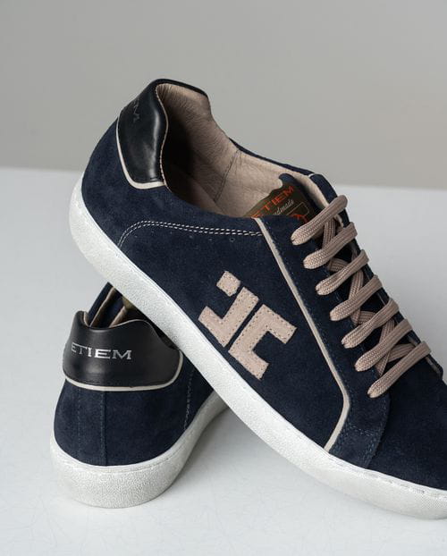Etiem Zapatilla Combinada En Piel Marino Edición Limitada