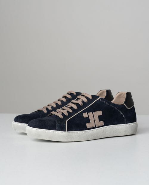 Etiem Zapatilla combinada en piel marino edición limitada