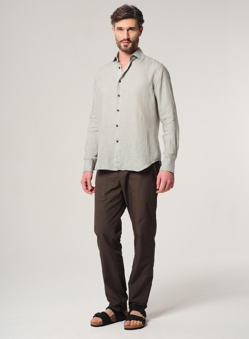 Etiqueta Negra Camisa Lino Garment DYE Made In Italy