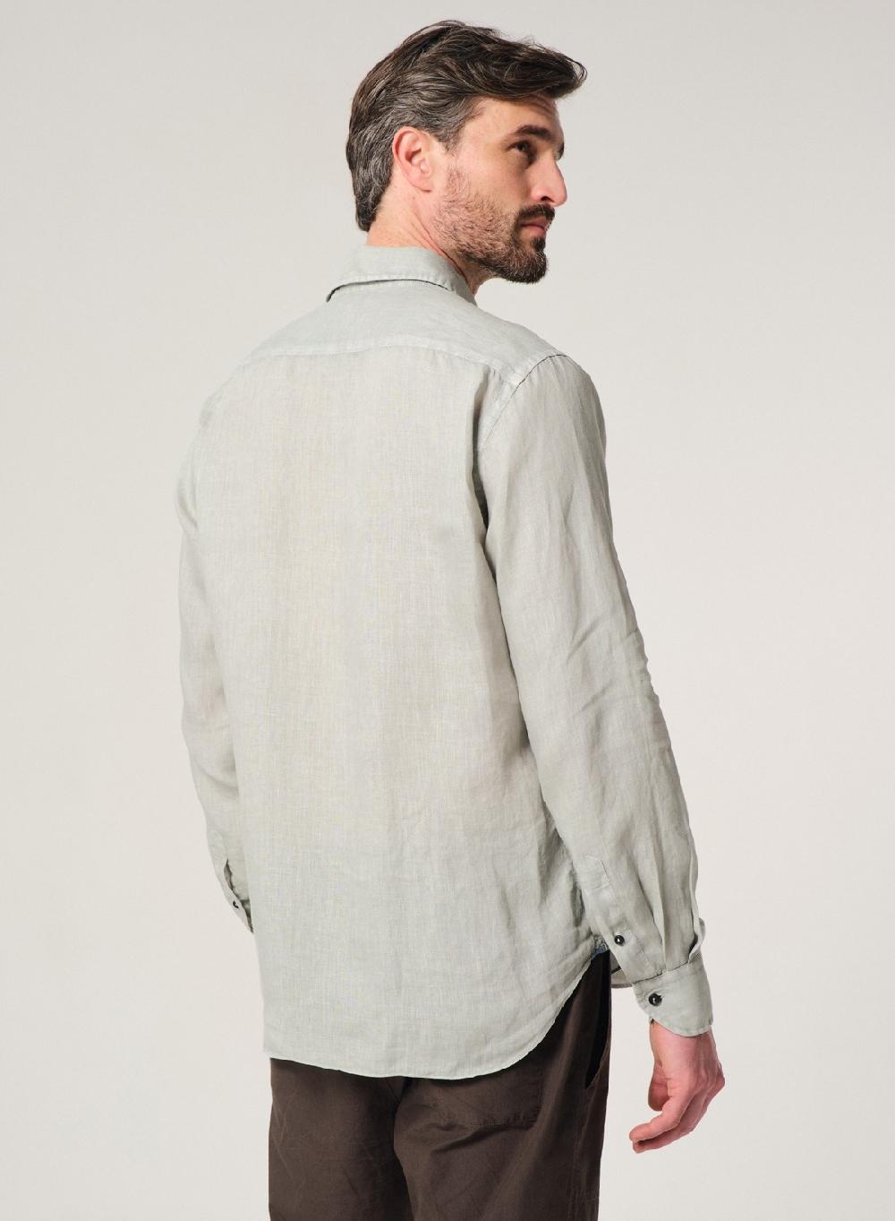 Etiqueta Negra Camisa Lino Garment DYE Made In Italy