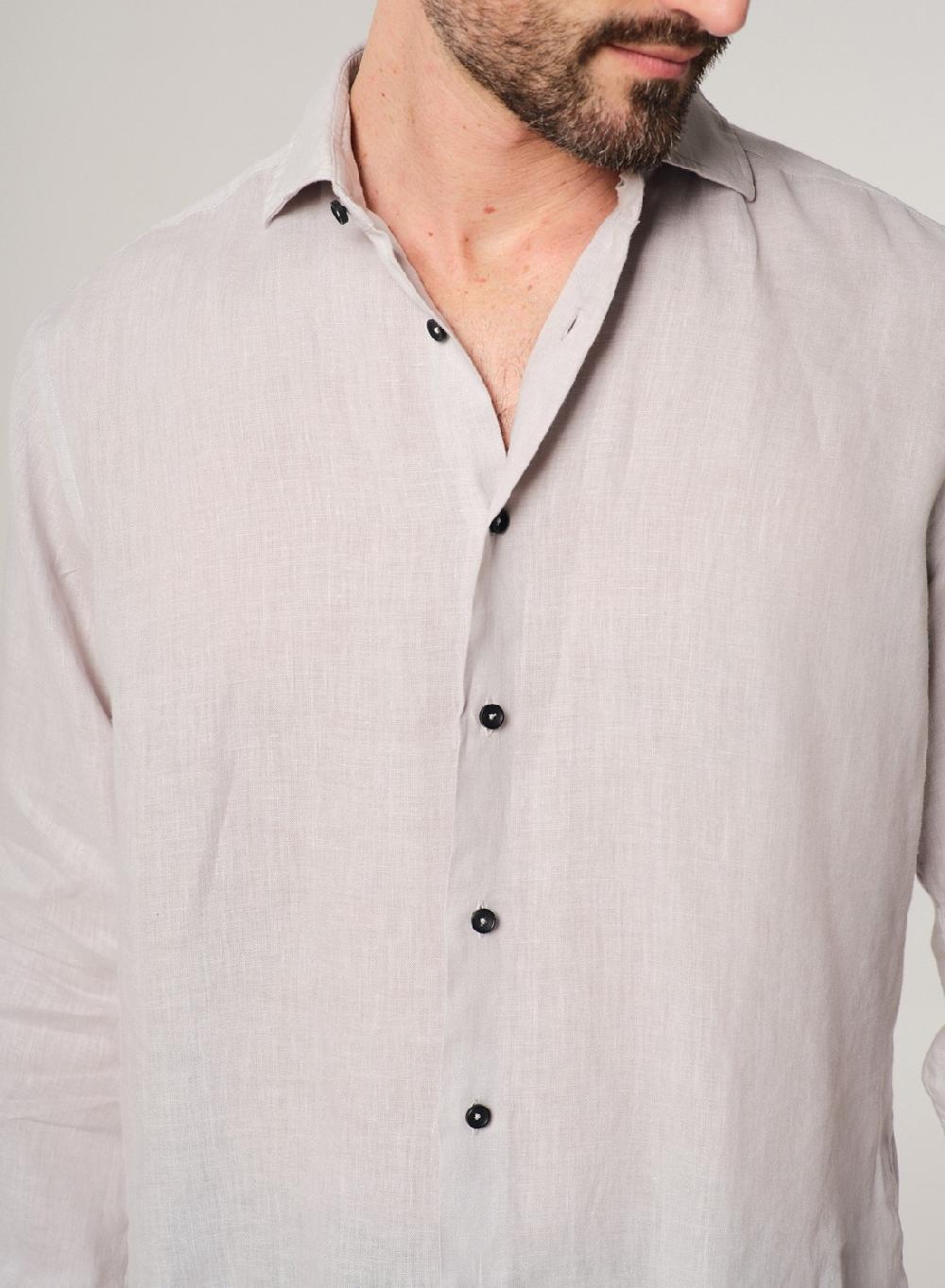 Etiqueta Negra Camisa Lino Garment DYE Made In Italy