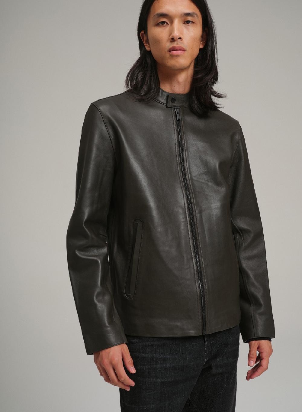 Etiqueta Negra Campera Moto Cuello Mao Bolsillos Al Corte
