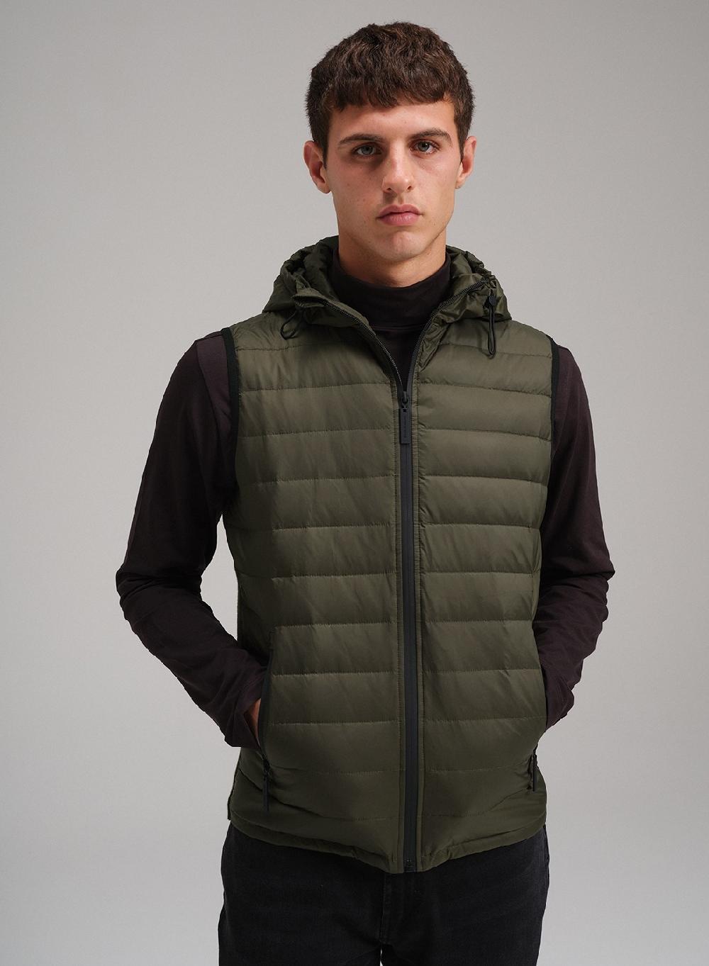 Etiqueta Negra Chaleco Capucha Cierres Engomados Nylon