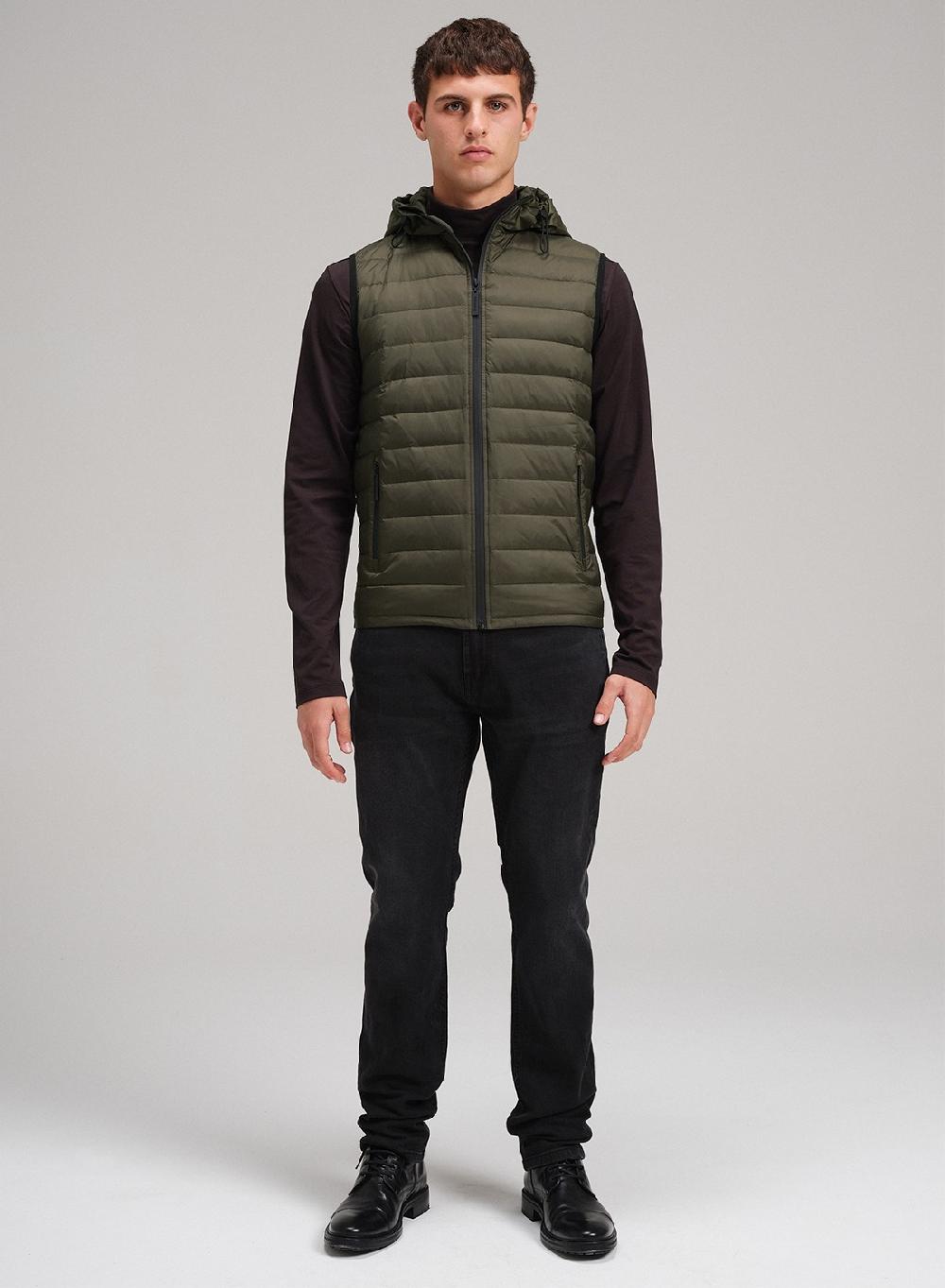 Etiqueta Negra Chaleco Capucha Cierres Engomados Nylon