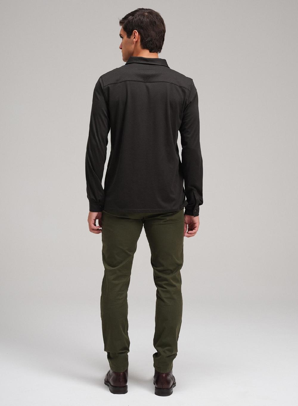 Etiqueta Negra Chomba Boton Cartera V Manga Larga Luxury