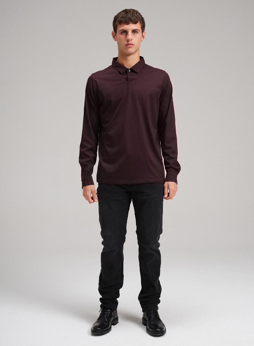 Etiqueta Negra Chomba Boton Cartera V Manga Larga Luxury