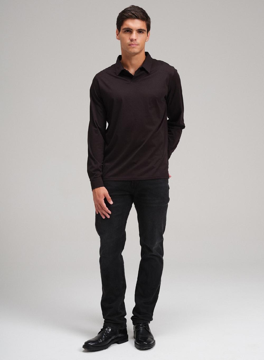 Etiqueta Negra Chomba Boton Cartera V Manga Larga Luxury