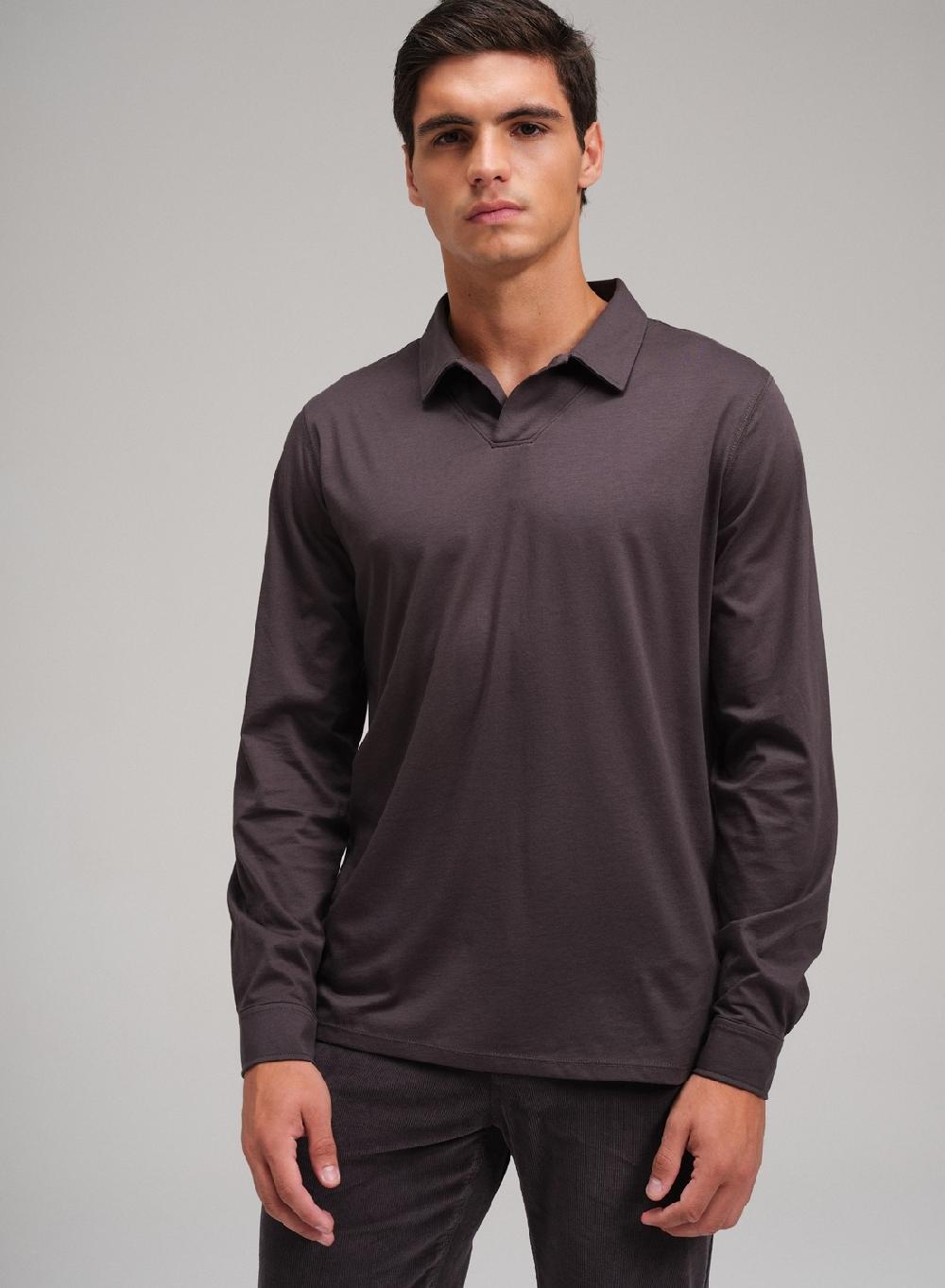 Etiqueta Negra Chomba Boton Cartera V Manga Larga Luxury