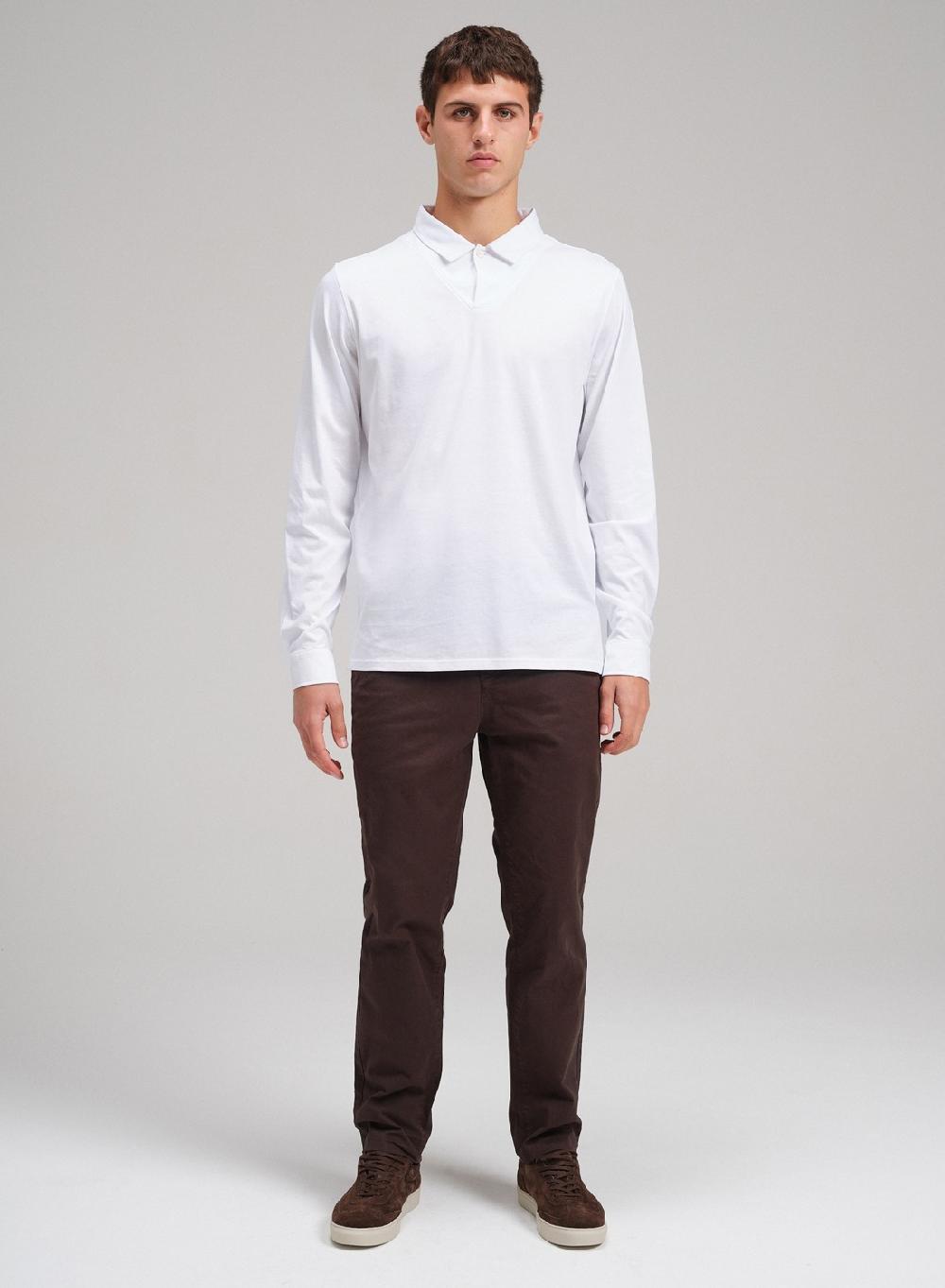 Etiqueta Negra Chomba Boton Cartera V Manga Larga Luxury