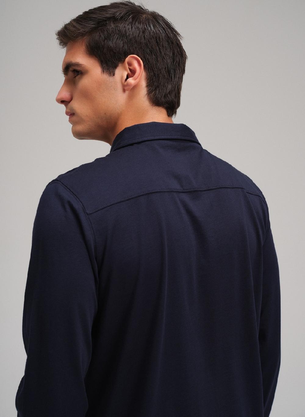 Etiqueta Negra Chomba Boton Cartera V Manga Larga Luxury