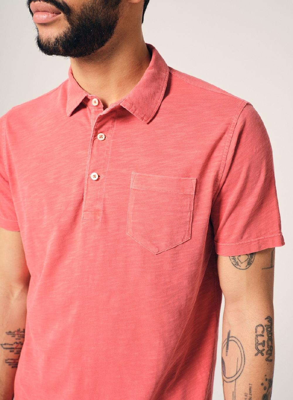 Etiqueta Negra Chomba Con Bolsillo Flame Pigment Dye