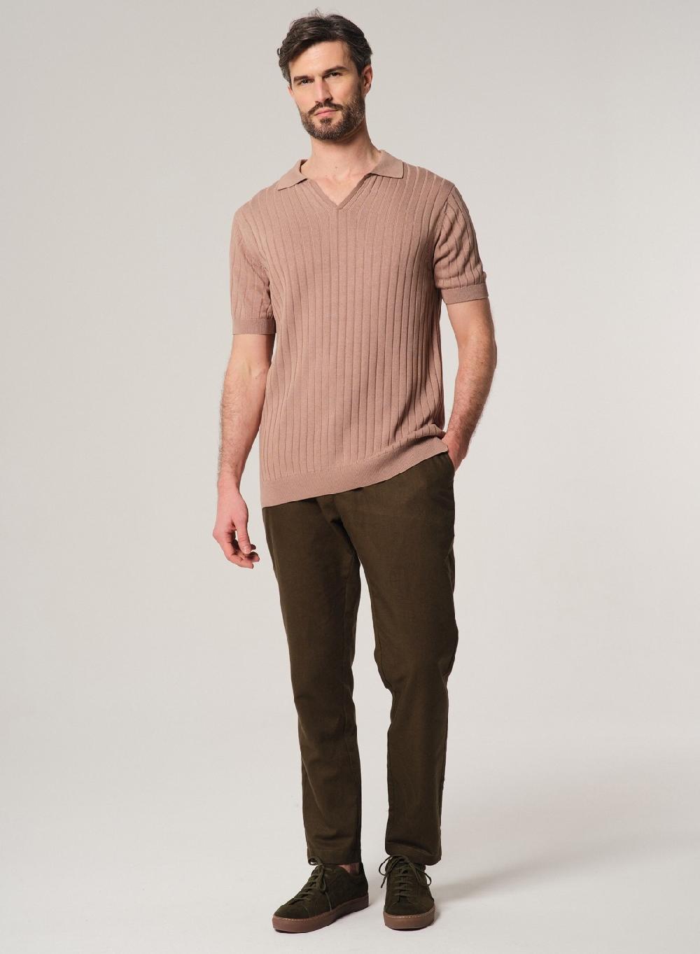 Etiqueta Negra Chomba Tejida Manga Corta Cartera V Viscosa