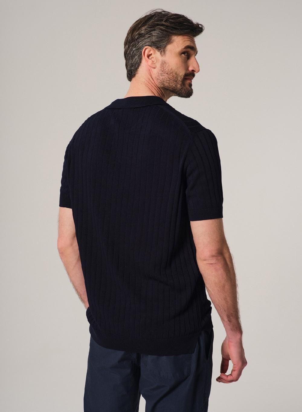 Etiqueta Negra Chomba Tejida Manga Corta Cartera V Viscosa