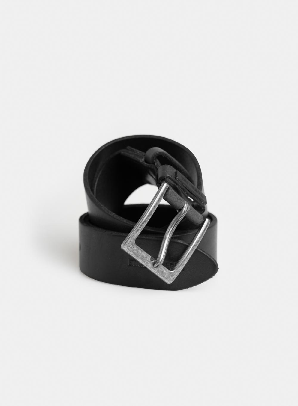 Etiqueta Negra Cinturon Vintage Pasador Doble Con Pespunte