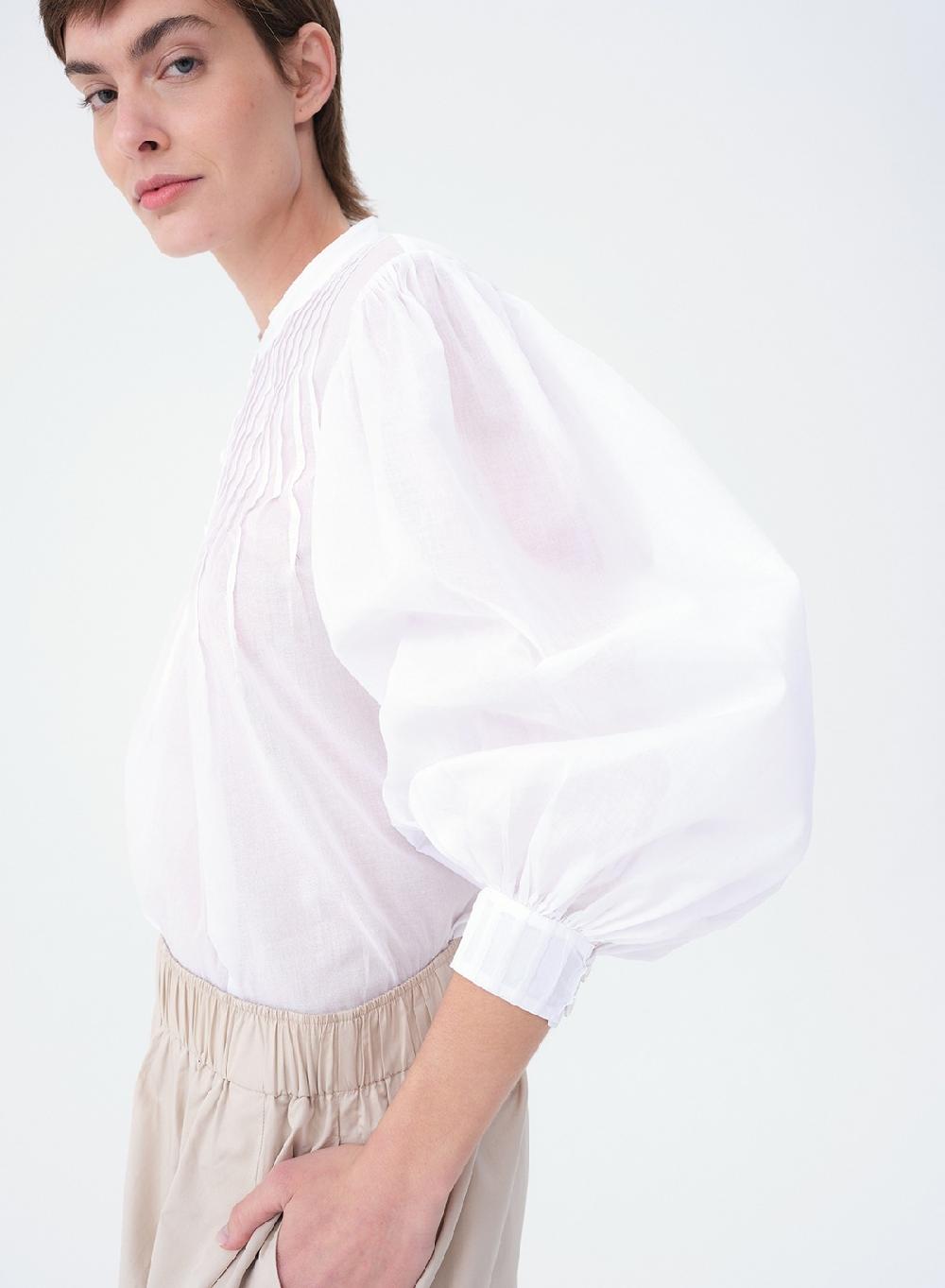 Etiqueta Negra Camisa Alforzas Voile