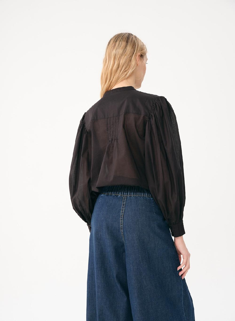 Etiqueta Negra Camisa Alforzas Voile