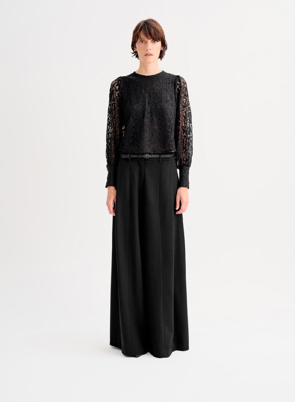 Etiqueta Negra Camisa Balloon Encaje