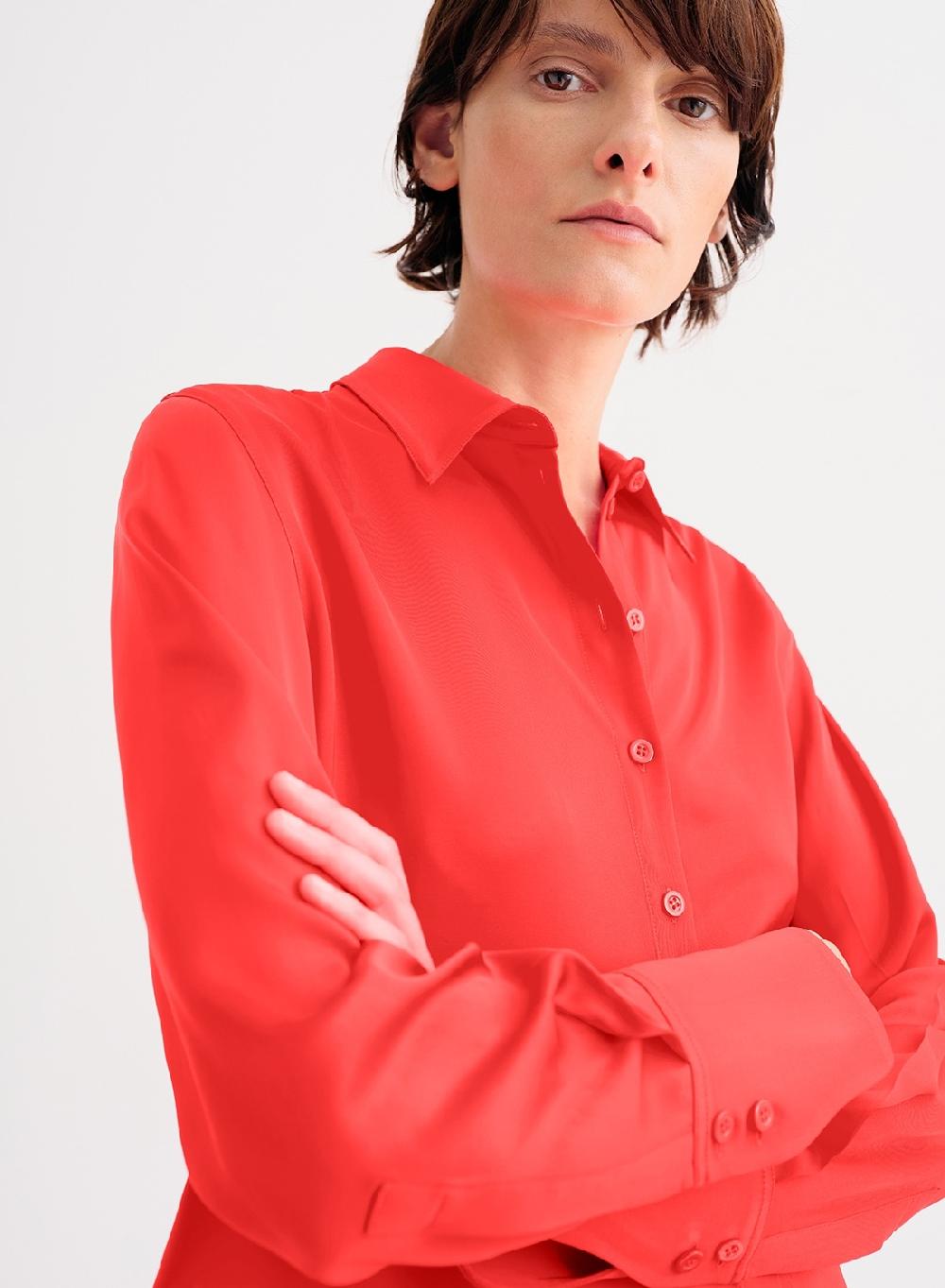 Etiqueta Negra Camisa Clasica Saten Liviano