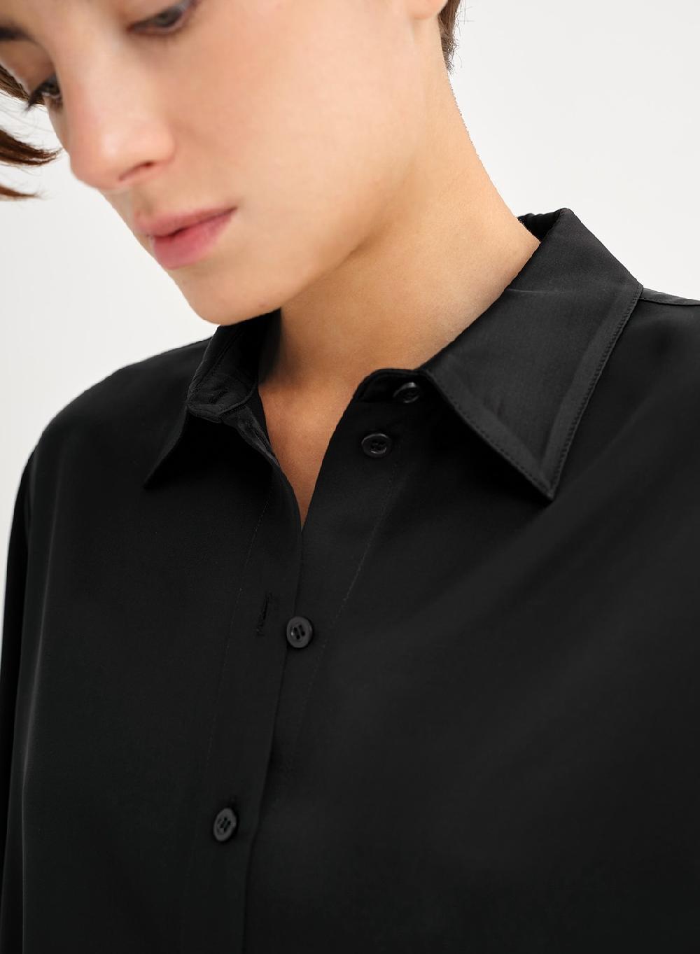 Etiqueta Negra Camisa Clasica Saten Liviano