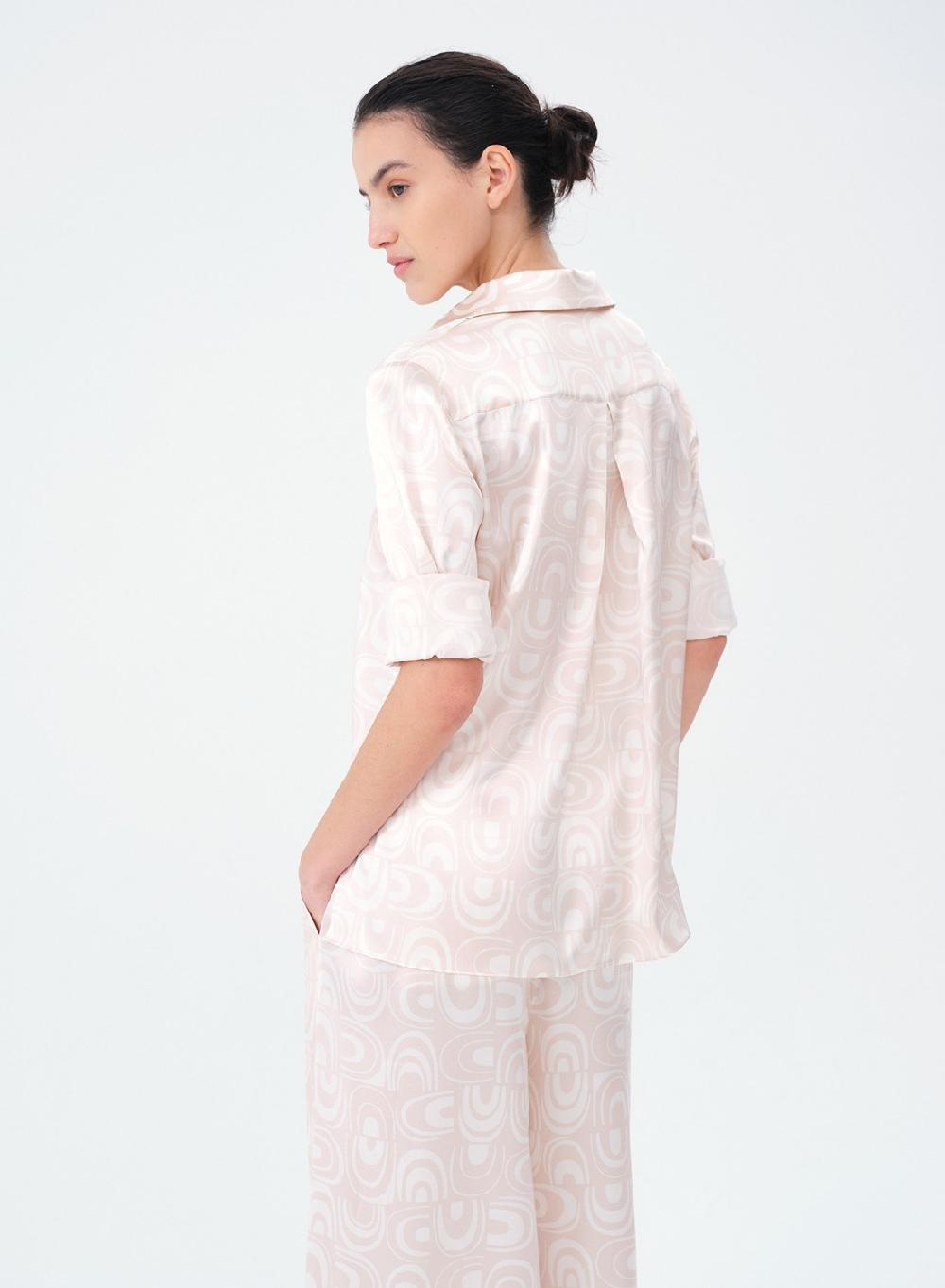 Etiqueta Negra Camisa Clásica Seda Estampa