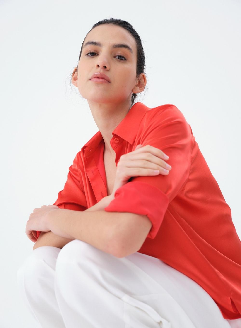 Etiqueta negra Camisa Clásica Seda