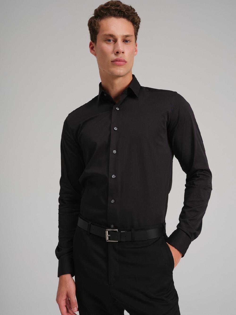 Etiqueta Negra Camisa Formal Slim Fit