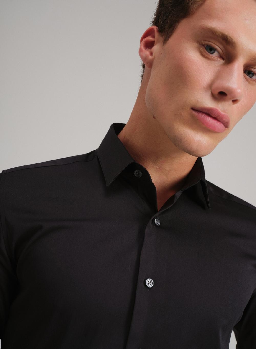 Etiqueta Negra Camisa Formal Slim Fit