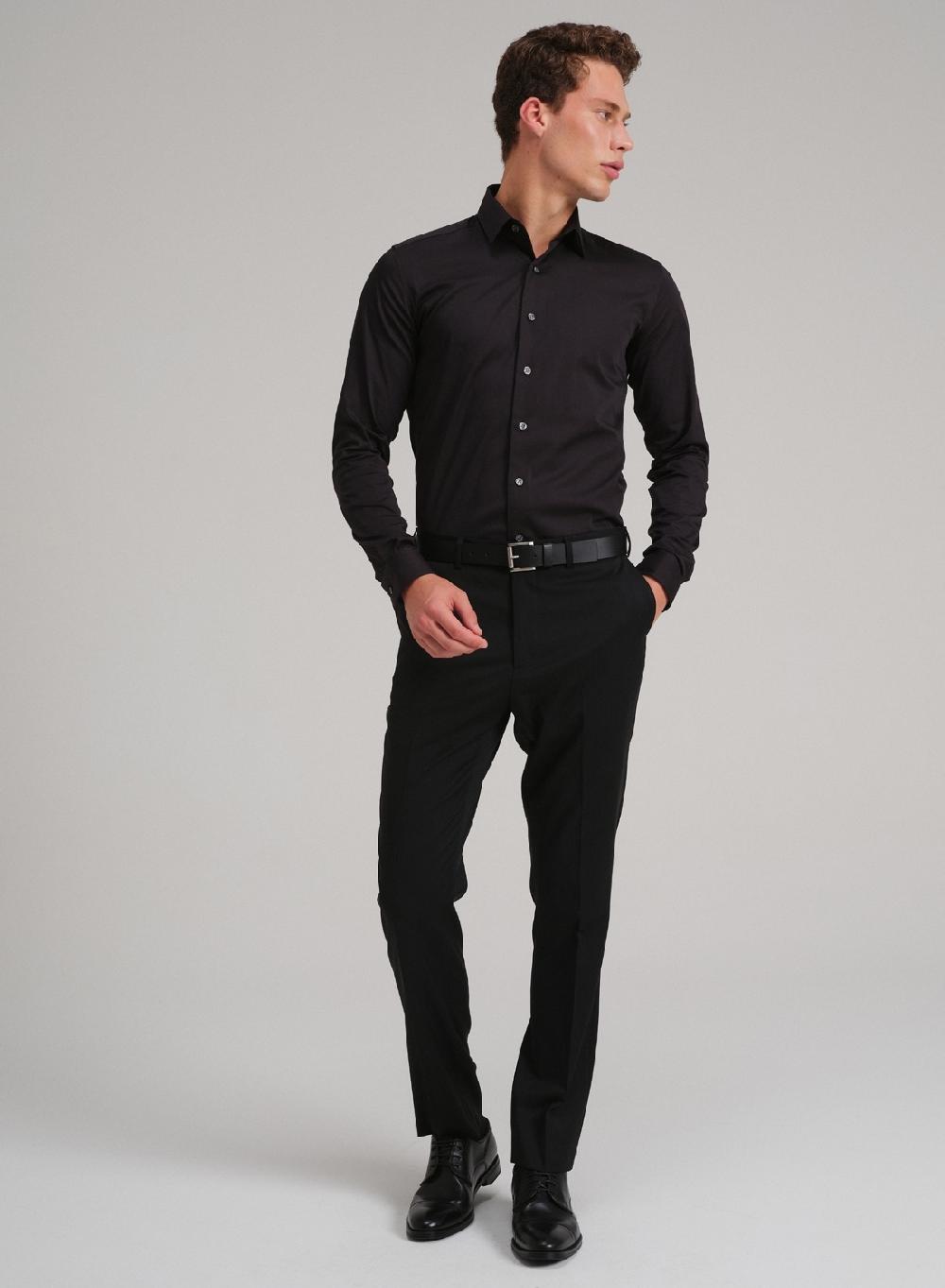 Etiqueta negra Camisa formal slim fit