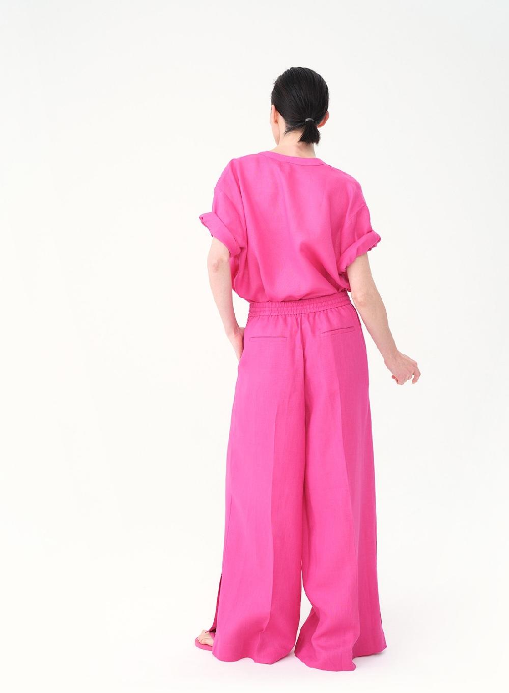 Etiqueta Negra Camisa Mao Manga Corta Lino