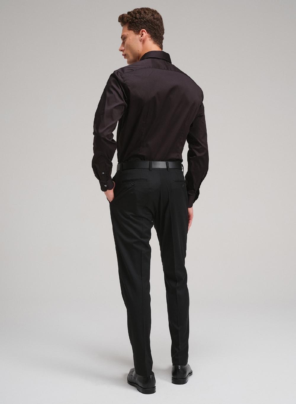 Etiqueta Negra Camisa Raso Slim Fit Made In Italy