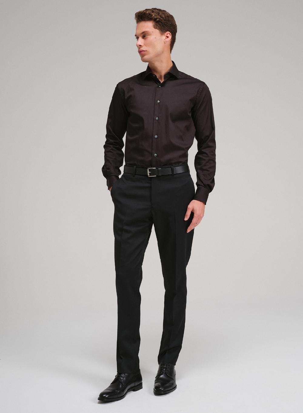 Etiqueta negra Camisa raso slim fit made in Italy