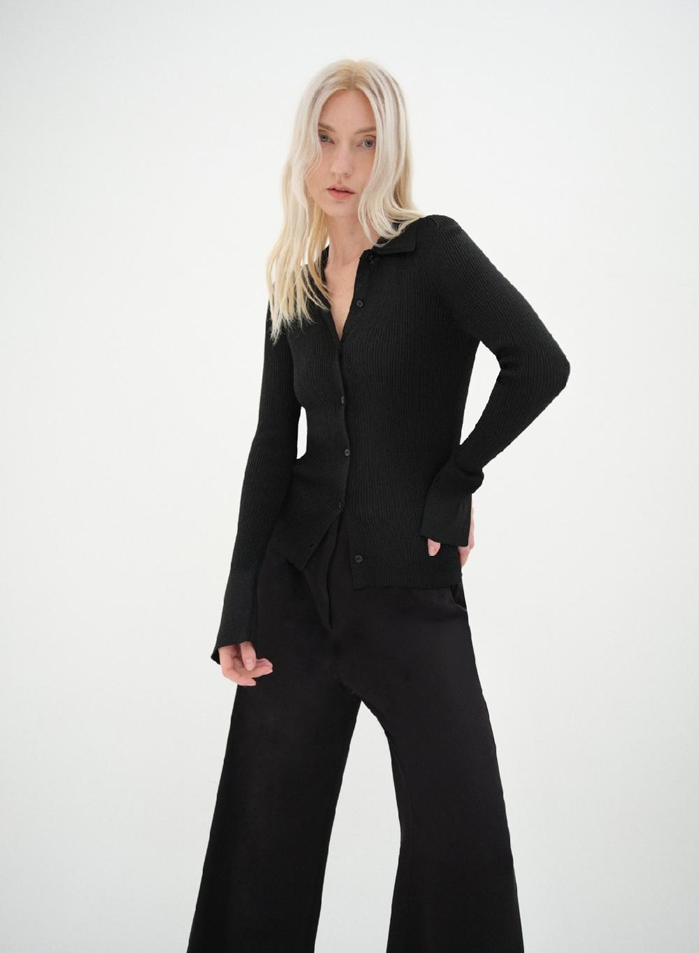 Etiqueta Negra Camisa Tejida Lurex