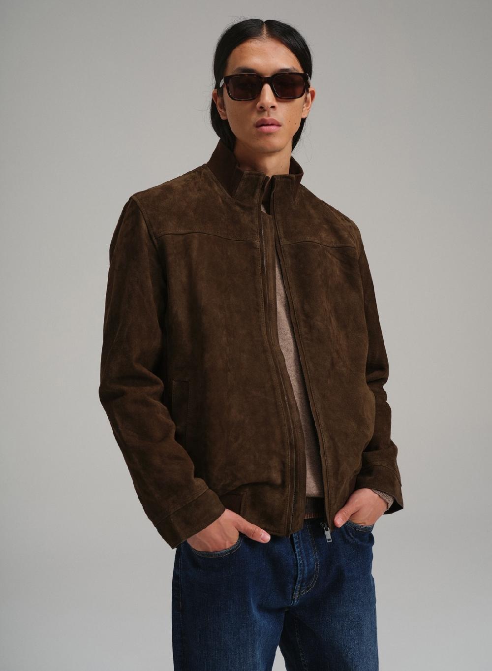 Etiqueta negra Campera bomber gamuza