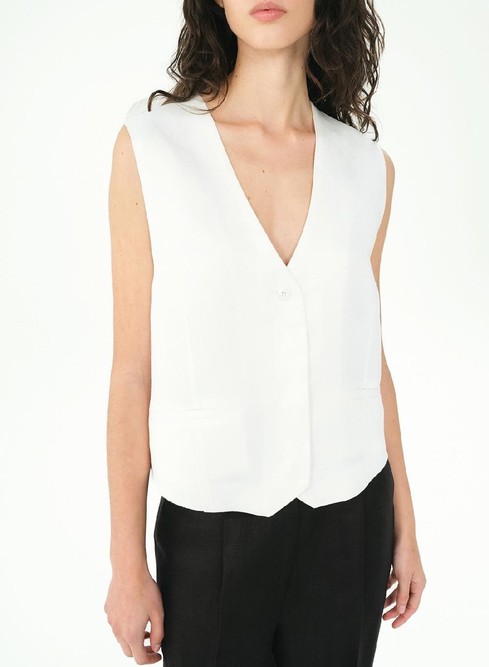 Etiqueta Negra CHALECO LINO SATEN