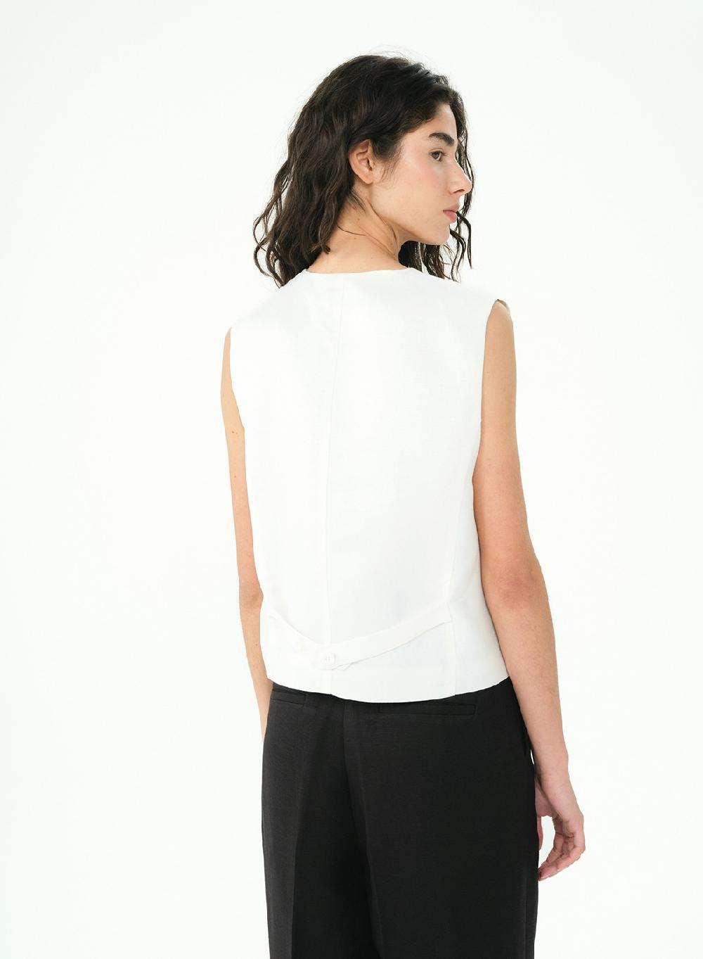 Etiqueta Negra CHALECO LINO SATEN