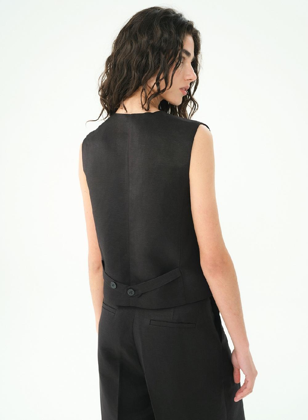 Etiqueta Negra CHALECO LINO SATEN