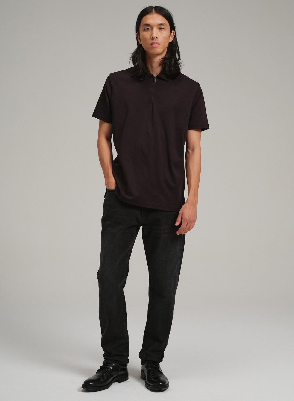 Etiqueta Negra Chomba Cierre Liquid Cotton