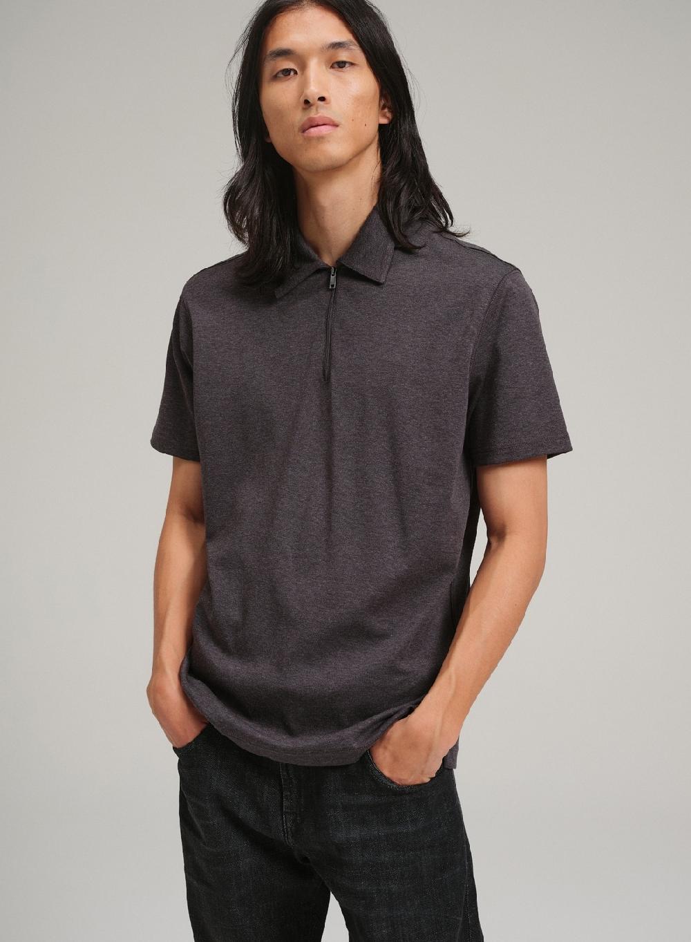 Etiqueta Negra Chomba Cierre Liquid Cotton